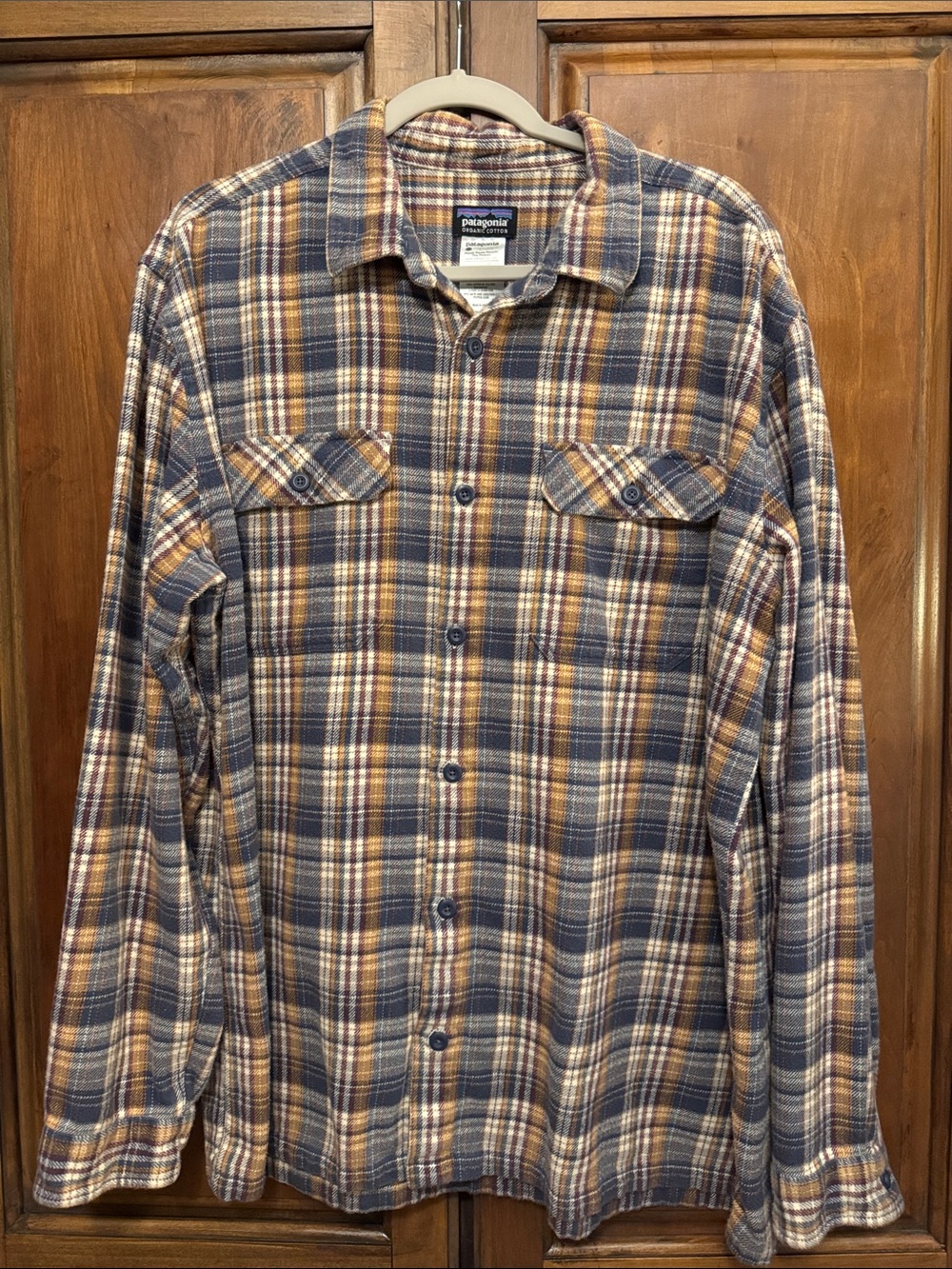 Patagonia Men's Long-Sleeved Fjord Plaid Flannel Shirt XL.